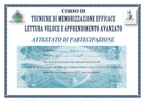 Attestato Corso Memoria A4 small